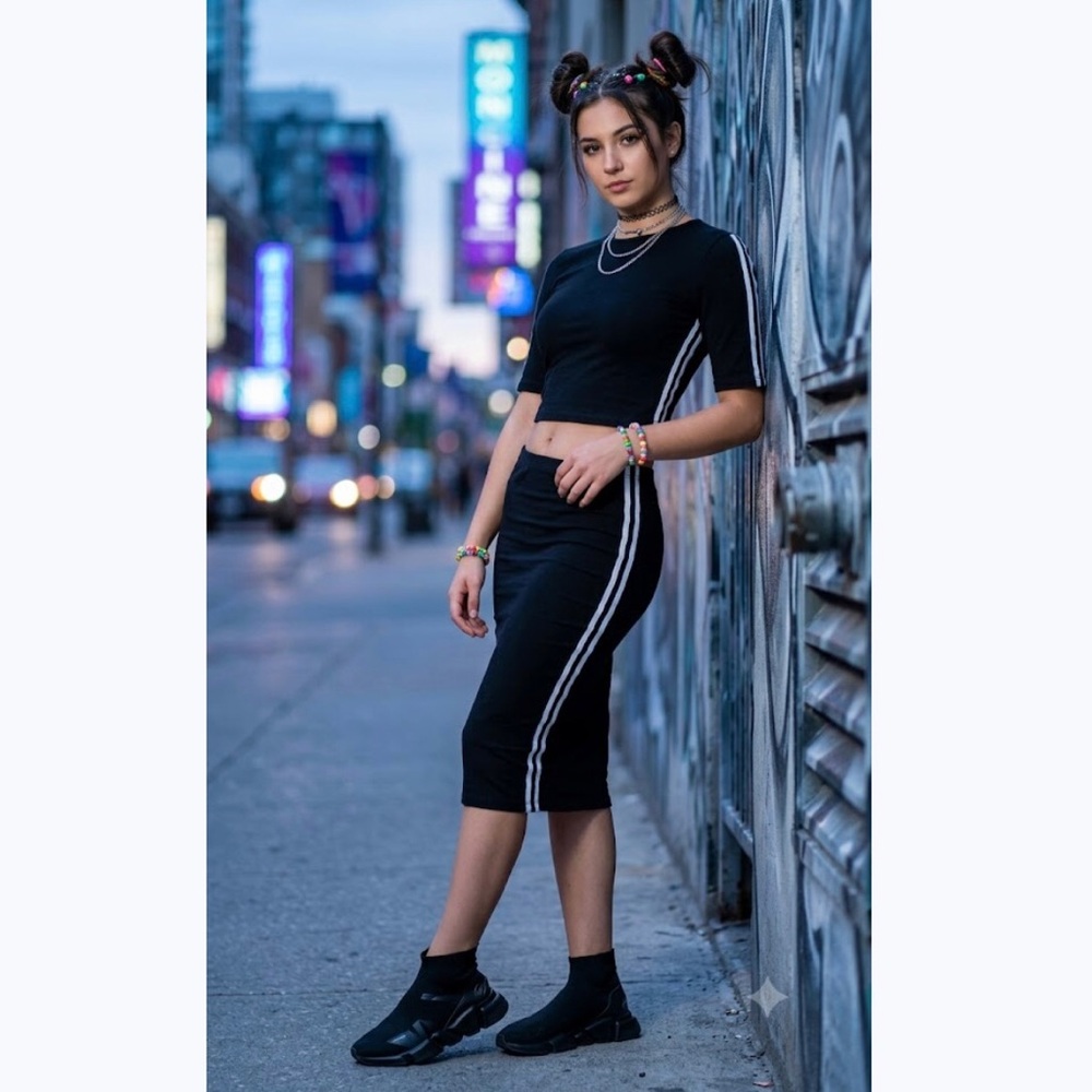 Sporty Crop top & skirt set